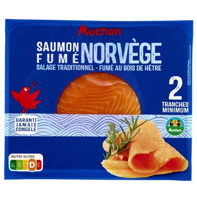Auchan Saumon Fumé de Norvège, 2 tranches - 65g