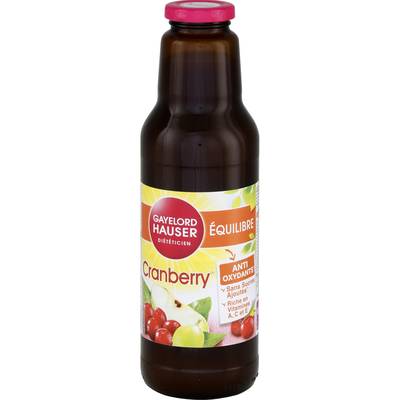 Gayelord Hauser Jus cranberry sans sucres ajoutés, 75cl