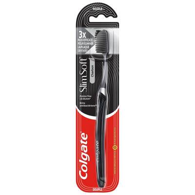 Colgate Brosse à dents Slim Soft pour Charbon souple, 1 brosse à dents