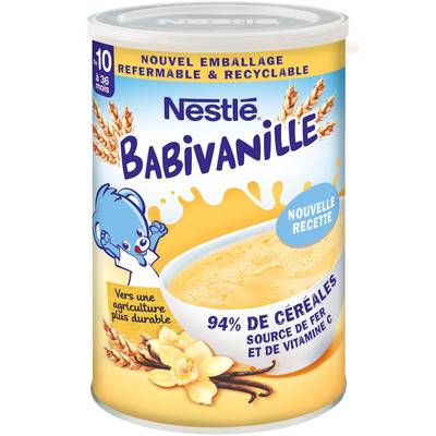 Nestlé Babivanille Céréales instantanées Vanille pour bébé dès 10 mois, 400g