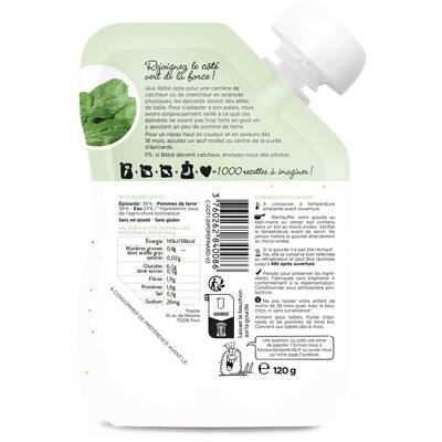 3760262840086 - Popote - Epinards Bio Gourde Bébé Dès 4/6 mois