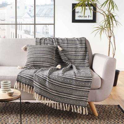 Douceur D Interieur Plaid à frange Joly, 125 x 150 cm