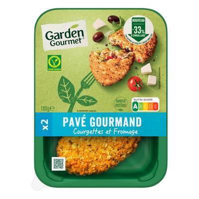 Garden Gourmet Pavé Gourmand Courgettes Fromage, 180g, 2 pavés