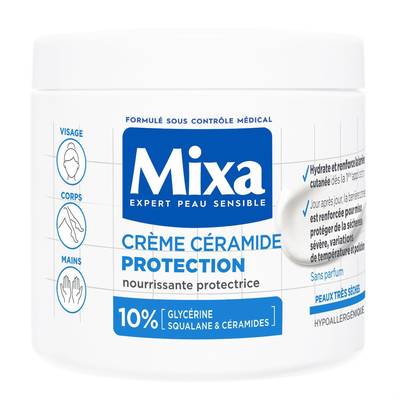 Mixa La Crème Céramide Protection - Visage, Corps, Mains, 400ml