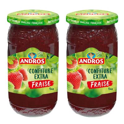Andros Confiture extra à la fraise, 2x1Kg