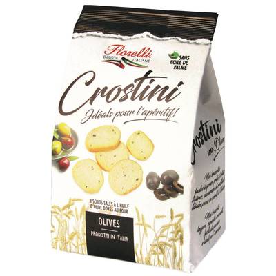 Florelli Crostini Olives noires- Mini Bruschetta, 100g