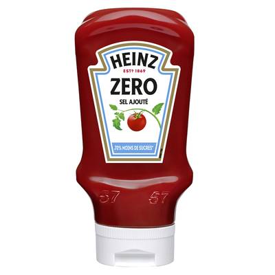 Heinz Sauce tomato ketchup zéro sel ajouté -70% de sucres en moins, 230g