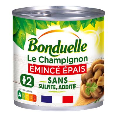 Bonduelle Champignons Emincés Epais sans sulfite et sans additif, 230g
