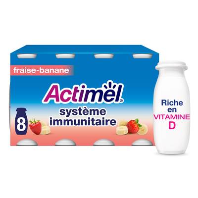Actimel Yaourt à boire Fraise Banane, 8x100g