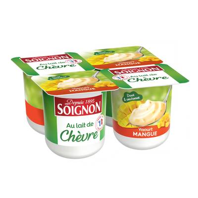 Soignon Yaourt mangue au lait de chèvre, 4x125g