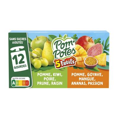 Pom'Potes - Materne Compote 5 fruits, 12x90g