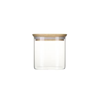 Pebbly Boite conservation verre et bambou carrée, 880ml