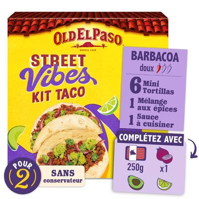 Old el Paso Kit Taco Barbecue Doux Street Vibes, 255g