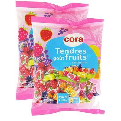 Cora - Bonbons tendres sans sucres au jus de fruits - Supermarchés Match