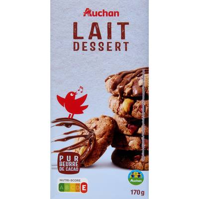 Auchan Tablette de chocolat au lait pâtissier, 170g