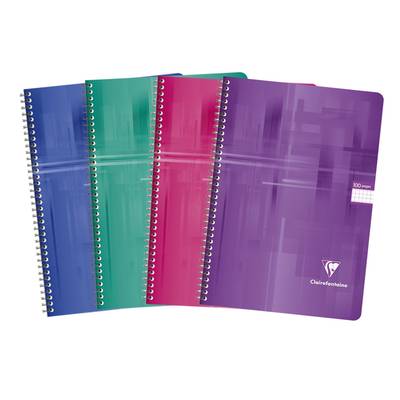 Clairefontaine Cahier à spirales A4 21x29,7 cm petits carreaux, 100  pages