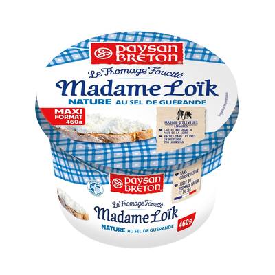 Paysan Breton Fromage fouetté Madame Loik nature au sel de Guérande, 460g