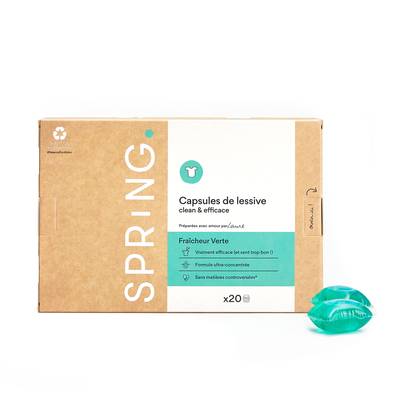 Spring Lessive Fraîcheur verte, 20 capsules