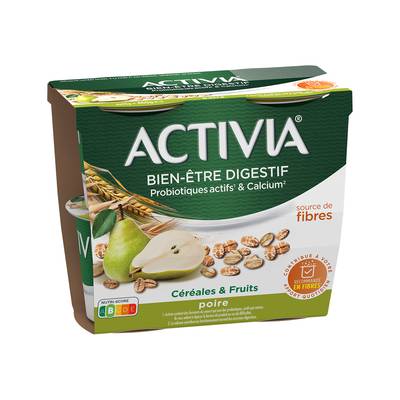 Activia Yaourts céréales et poires, 4x115g