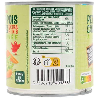 3596710401888 - Auchan - Petits pois carottes extra-fins à l'étuvée