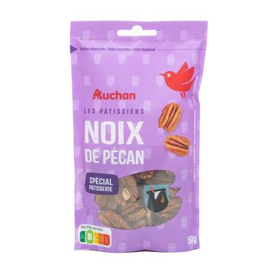 Auchan Noix de Pécan Sachet Refermable, 50g