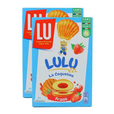 Lu Coquelines Fraise 3 chatons, 2x165g