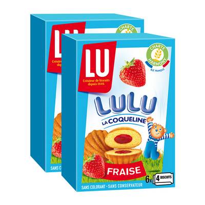 Lu Coquelines Fraise 3 chatons, 2x165g