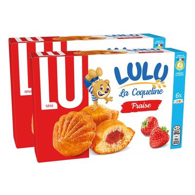 Lu Coquelines Fraise 3 chatons, 2x165g