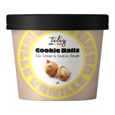 Tiliz Glace vanille enrobée de cookie, 108g
