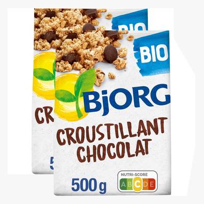 Bjorg Céréales Croustillants chocolat Bio, Lot de 2x500g