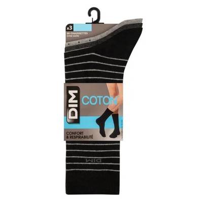 3610861176188 - Dim - Mi-chaussettes noires et anthracite pois rayures Homme