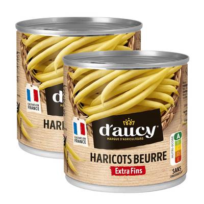 D'aucy Haricots beurre extra fins, Lot de 2x220g