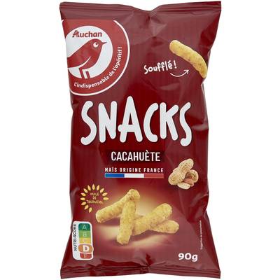 Auchan Biscuits soufflés apéritif saveur cacahuète, 90g