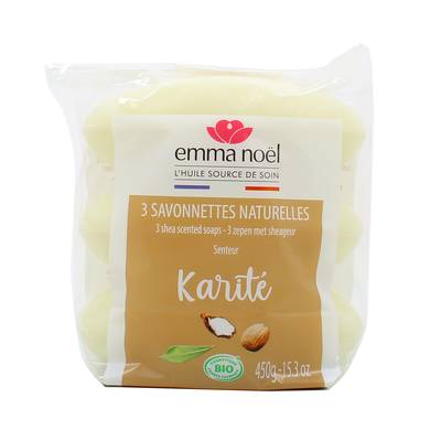 Emma Noel Savonnettes senteur Karité Bio, 3x150g