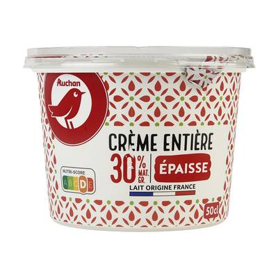 Auchan Crème fraîche épaisse entière 30%mg, 50cl
