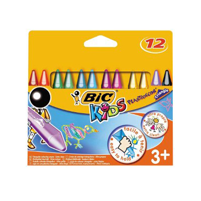 Bic Craies de cire pour le coloriage plasticolor, 12  craies
