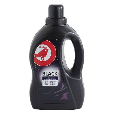 Auchan Lessive liquide intensité et protection linge noir, 1,5L