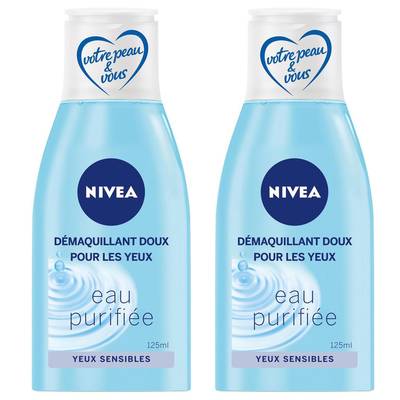 Nivea Démaquillant doux pour les yeux eau purifiée, 2x125ml