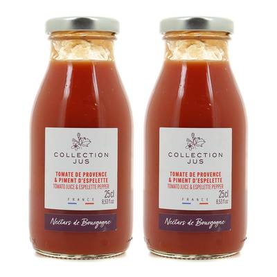 Nectars de Bourgogne Pur Jus de Tomate de Provence au Piment d'Espelette, 2x25cl