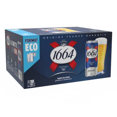 1664 Bière blonde 5.5° canette, 20x33cl