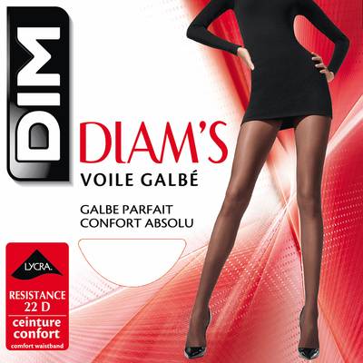 Dim Collant Diam's Voile Galbé Noir 22D, Taille 3