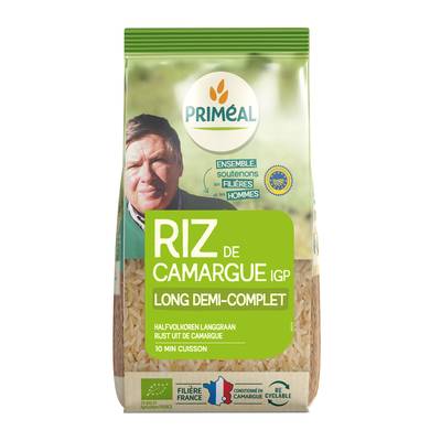 Priméal Riz Long 1/2 Complet de Camargue IGP, Bio, 500g