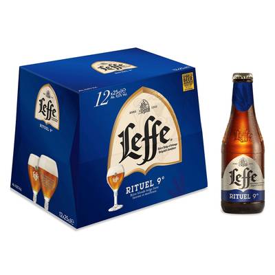Leffe Bière blonde d'Abbaye 9°, 12x25cl