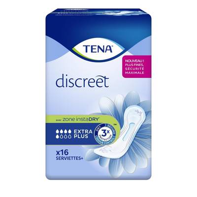 Tena Serviettes incontinence extra +, 16 serviettes