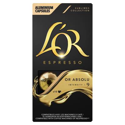 L'or Espresso Café Capsules OR absolu intensité 9, 10 capsules