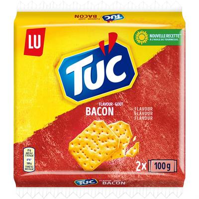 Tuc Biscuits apéritifs crackers goût bacon, 2x100g