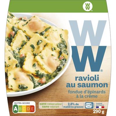 WW Raviolis au Saumon Fondue d'Epinard à la Crème, 290g