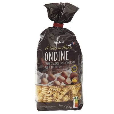 Auchan Terroir Pâtes Ondines d'Alsace aux oeufs frais blé français IGP, 250g