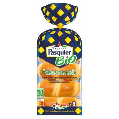 Pasquier Pain au Lait, Bio, 8 pains - 280g