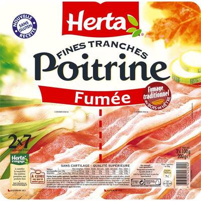 Herta Poitrine Fumée, 2x50g